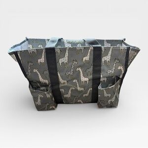 Thirty One Zip-Top Organizing Utility Tote, Featuring the Go-Go Giraffe Print